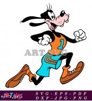 Goofy Running Cartoon Sports Illustration Vector Graphic SVG