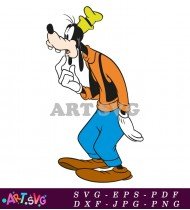 Goofy Cartoon Character With Orange Shirt Illustration SVG