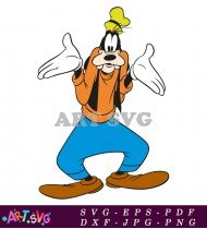 Goofy Character Holding Hands Out Vector Art SVG