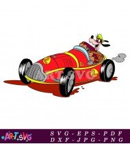 Cartoon Character Racing A Car SVG