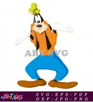 Goofy Cartoon Character Jump Cheerful SVG