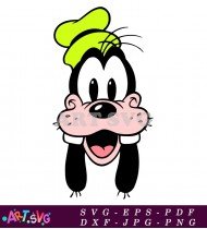 Cartoon Goofy Face Illustration in Pink SVG