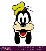 Cartoon Goofy Face in Bright Yellow SVG