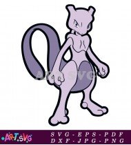 Purple Pokemon With Long Ears Standing Up SVG