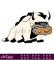 White Cartoon Animal With Brown Fur And Brown Nose SVG