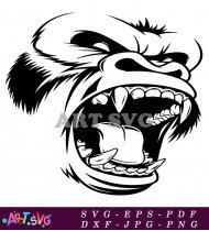 Gorilla Angry Animal Head Illustration Vector Graphic SVG