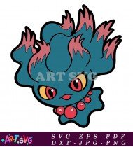 Cute Blue Cartoon Monster Design SVG