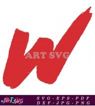 Red Letter W Cartoon Design SVG