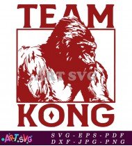 Team Kong Black And White Red Ape SVG