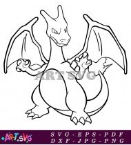 Black And White Dragon Pokemon SVG