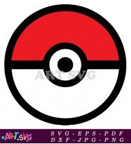 Pokemon Pokeball Red And White Design SVG