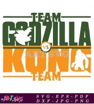 Team Godzilla vs Kong Movie Title Graphic SVG