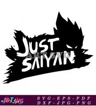 Just Saiyan Logo Text for Anime Fans SVG