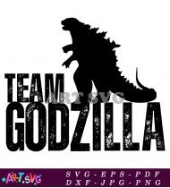 Team Godzilla Monster Movie Text Graphic SVG