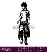 Anime Male Character With Weapon SVG