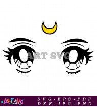 Anime Style Large Eyes With Eyelashes SVG