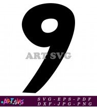 Number Nine In Black Font Style SVG 1