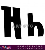 Black and White Letter H Clipart SVG