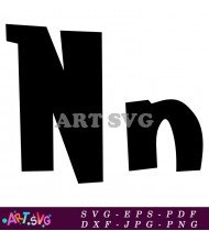 Black Capital Letter N Alphabet Font Design SVG