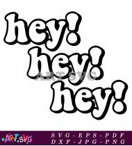 Hey Text Repeated Typography Design Vector Art SVG 2