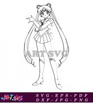 Sailor Moon Anime Manga Black And White SVG