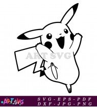 Pikachu Pokemon Anime Cartoon Illustration SVG 2