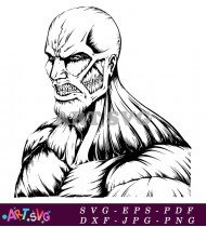 Aggressive Muscular Man Vector Illustration SVG