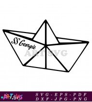 Ss Georgie Origami Paper Boat Logo SVG