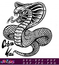 Cobra Kai Snake Logo Black And White SVG