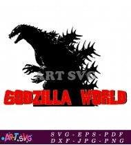 Godzilla World Monster Black Silhouette SVG