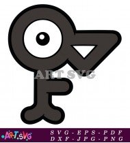 Black And White Bird Cartoon Character SVG