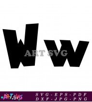 Big W Letter Bold Font Typography Design SVG