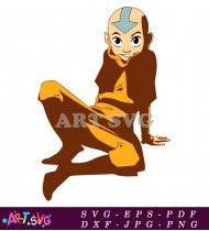 Cartoon Avatar Sitting With Crossed Legs SVG