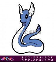 Cute Cartoon Blue Snake Pokemon SVG