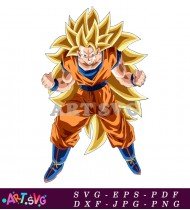 Super Saiyan Goku Anime Character Vector Art SVG 1