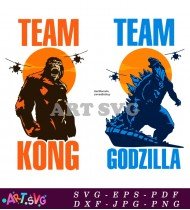 King Kong vs Godzilla Monster Movie Team SVG