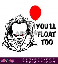 Pennywise Evil Clown Horror Movie Design Art SVG