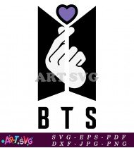 BTS Band Love Symbol Korean Music Group Art SVG