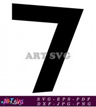 Number Seven Black Bold Graphic Design Art SVG