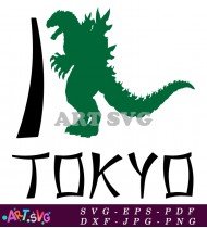 Godzilla Tokyo Silhouette Vector Graphic Design SVG