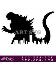 Godzilla Monster Kaiju Silhouette Cityscape SVG 1