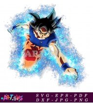 Goku Super Saiyan Blue Dragonball Anime Character Art SVG 1