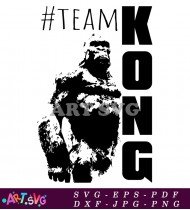 Team Kong Gorilla Jungle King Black Silhouette Design SVG 2