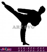 Kung Fu Fighter Silhouette Black Martial Arts Art SVG 2