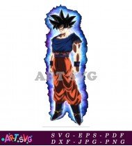 Goku Super Saiyan Blue Transformation Illustration SVG