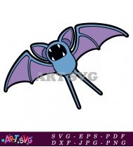 Purple Bat Anime Character Design SVG