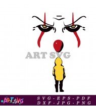 Clown Character with Red and Yellow Colors SVG