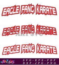 Red Eagle Fang Karate Logo Design SVG