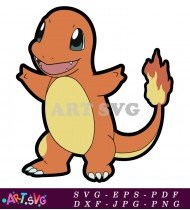 Orange Pokemon Character Flareon Cute Design SVG