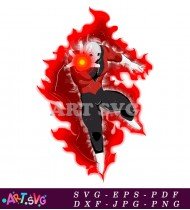 Red Fire Anime Cartoon Character Cool SVG